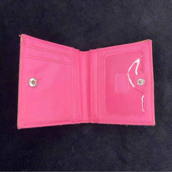 Set Of Two Wallets Black Silver Gold Pink Faux Leather - Picture 5 of 9